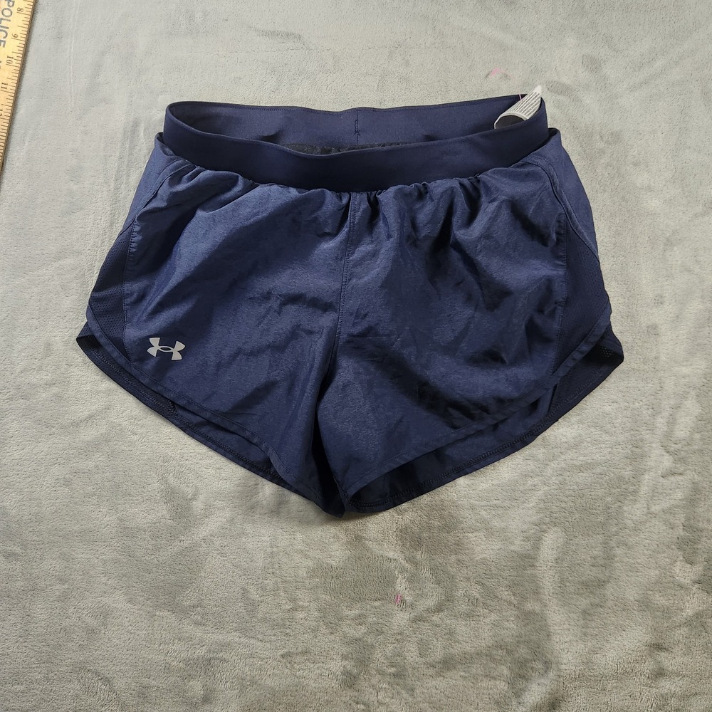 Under Armour Women's Loose Heatgear Fly By 2.0 Running Shorts Navy Blue Sz Sm